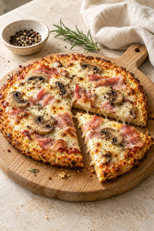 Pizza keto na cieście serowym
