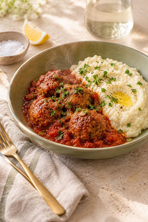 Klopsiki z puree z kalafiora
